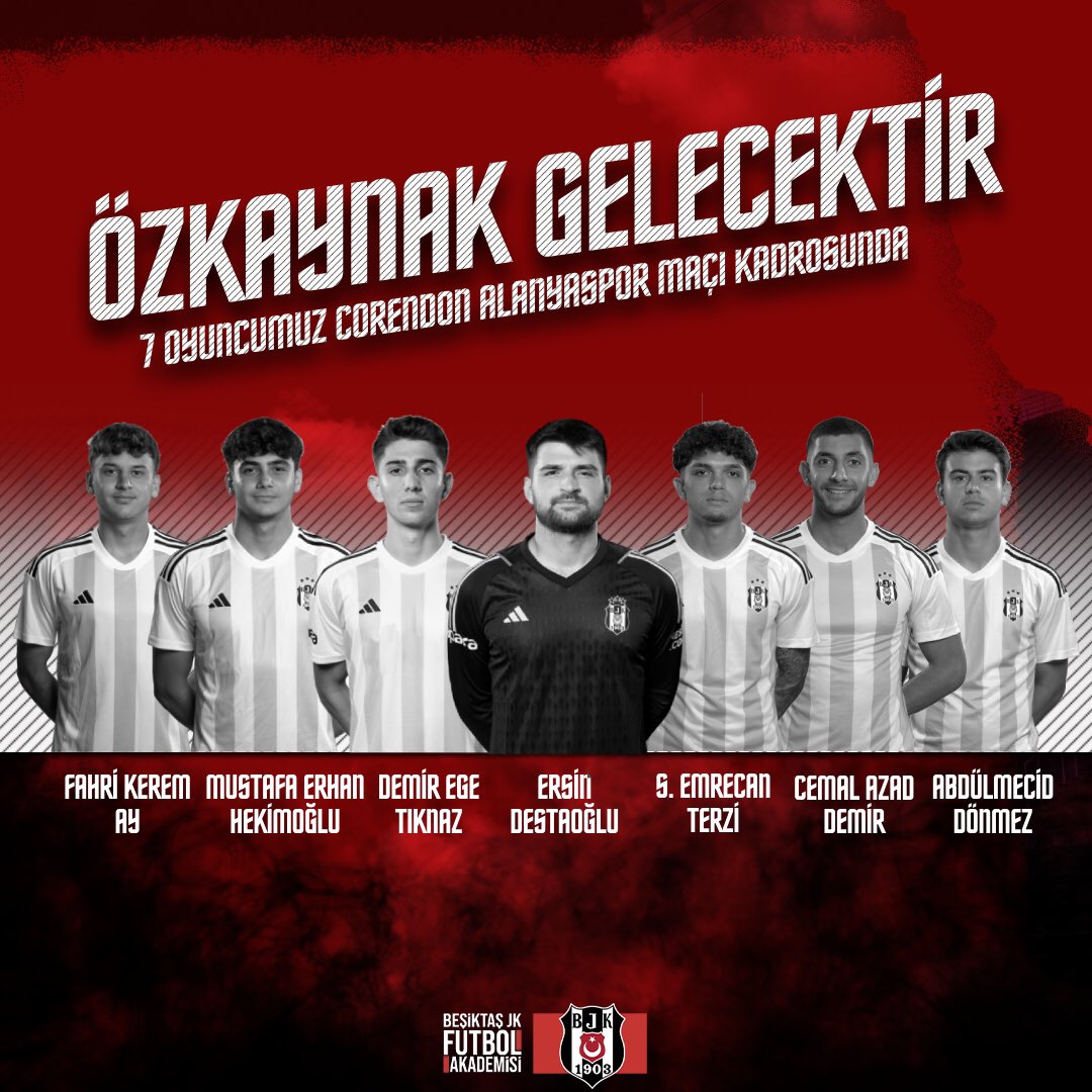 Beşiktaş JK Futbol Akademimizden yetişen 7 futbolcumuz, A Takımımızın Corendon Alanyaspor ile yapacağı karşılaşmanın kamp kadrosunda yer aldı. #GeleceğinKartalları 🦅