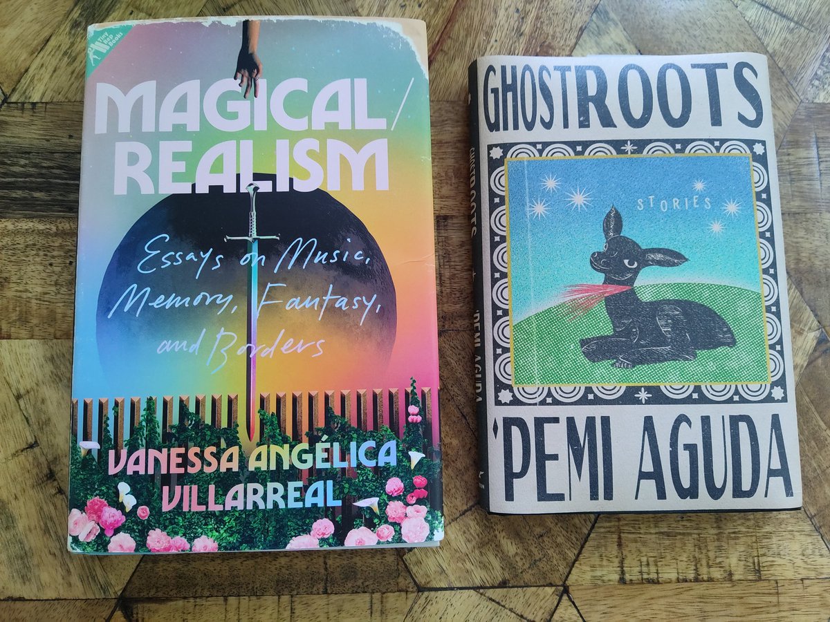 My favorite nonfiction collection of the year, Magic Realism, by <a href="/Vanessid/">El Norte Recuerda</a>, and my favorite short story collection of the year, Ghostroots by @PemiAguda. Just stellar, amazing work.