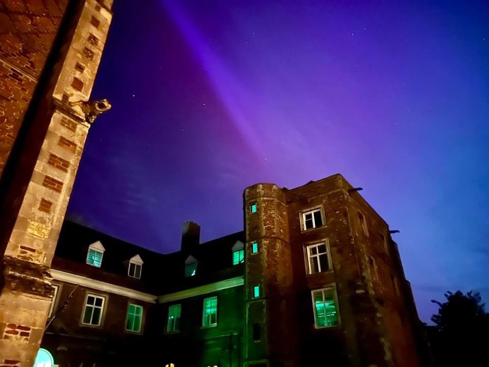 Last night’s Aurora over the school & Cathedral via Aynur and Spotted in Ely