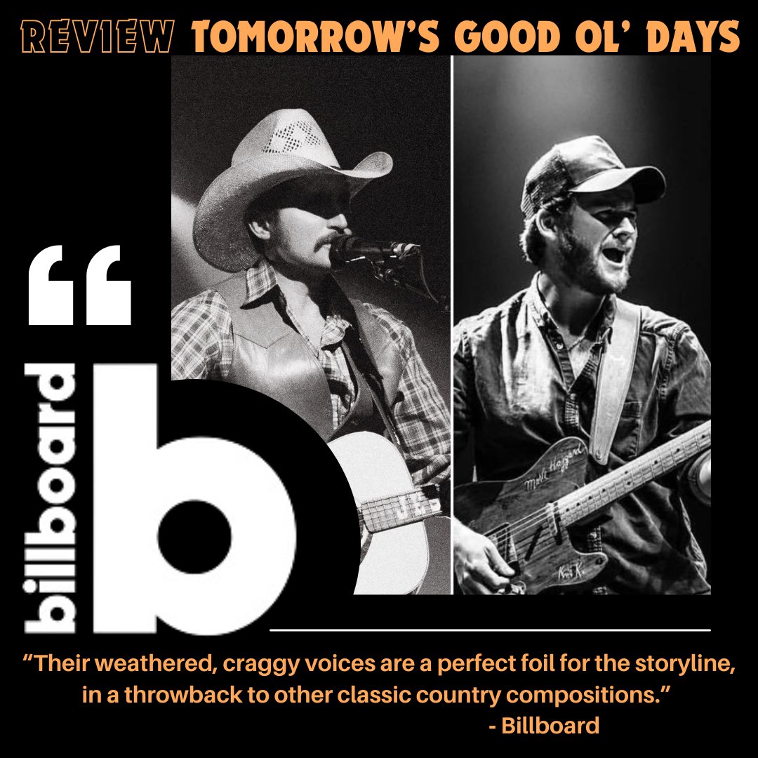 “Tomorrow’s Good Ol’ Days” made @billboard’s 8 Must-Hear New Country Songs list! Here’s what they had to say about it. Thank you, Billboard! Photo of Jesse Daniel by @k_magelky Photo of Ben Haggard by @stasiphoto