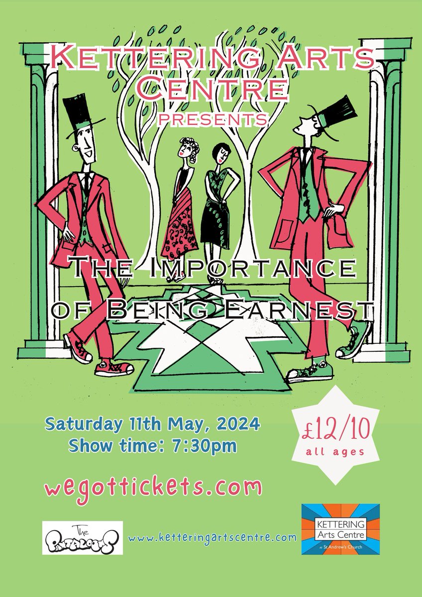 TONIGHT! @ThePantaloons THE IMPORTANCE OF BEING EARNEST @Ketteringarts Doors 7pm Show 7.30pm TICKETS available for a limited time online wegottickets.com/event/605663 TICKETS AVAILABLE ON THE DOOR!