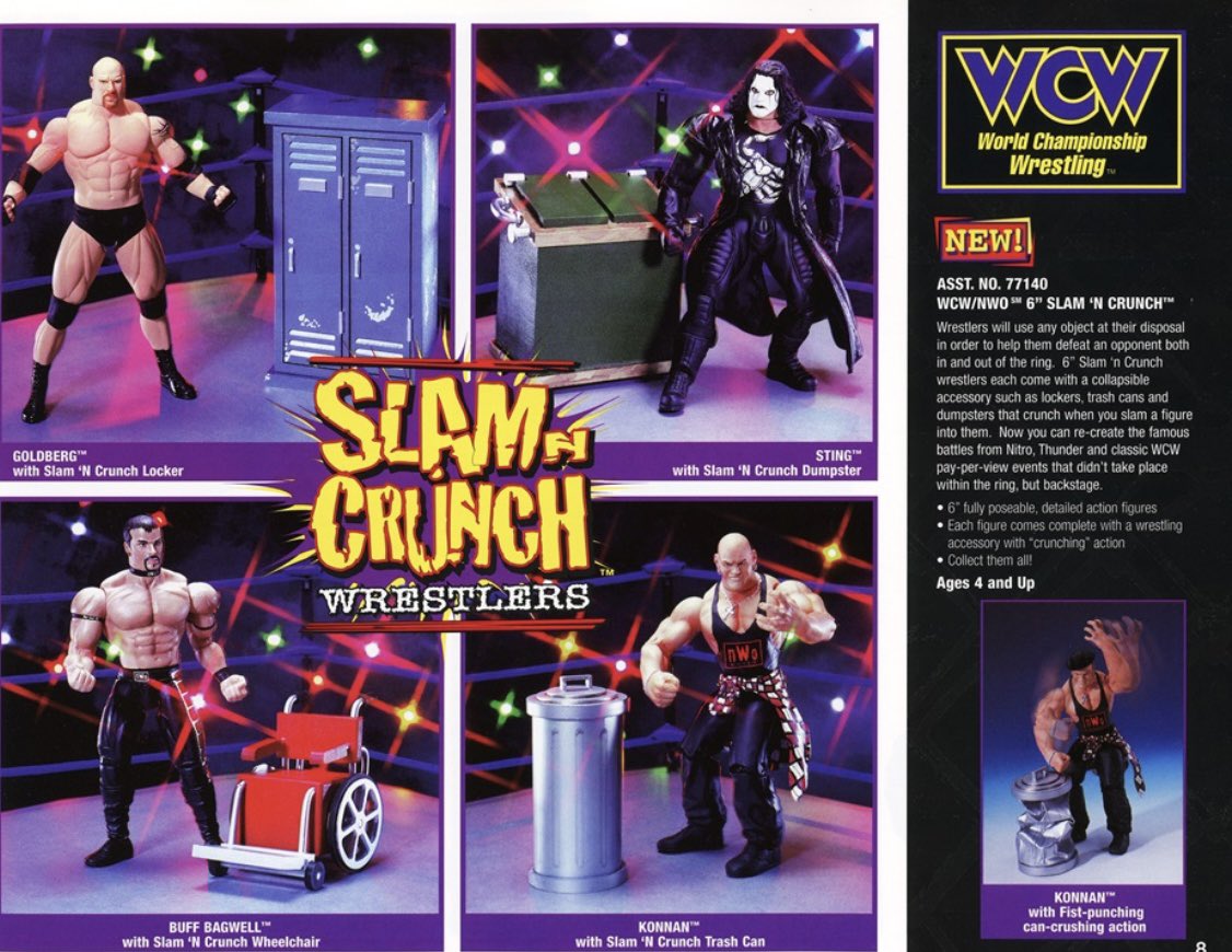 Slam n Crunch Wrestlers from the ToyBiz catalog 25 years ago in 1999! Do you still have yours? 💪
