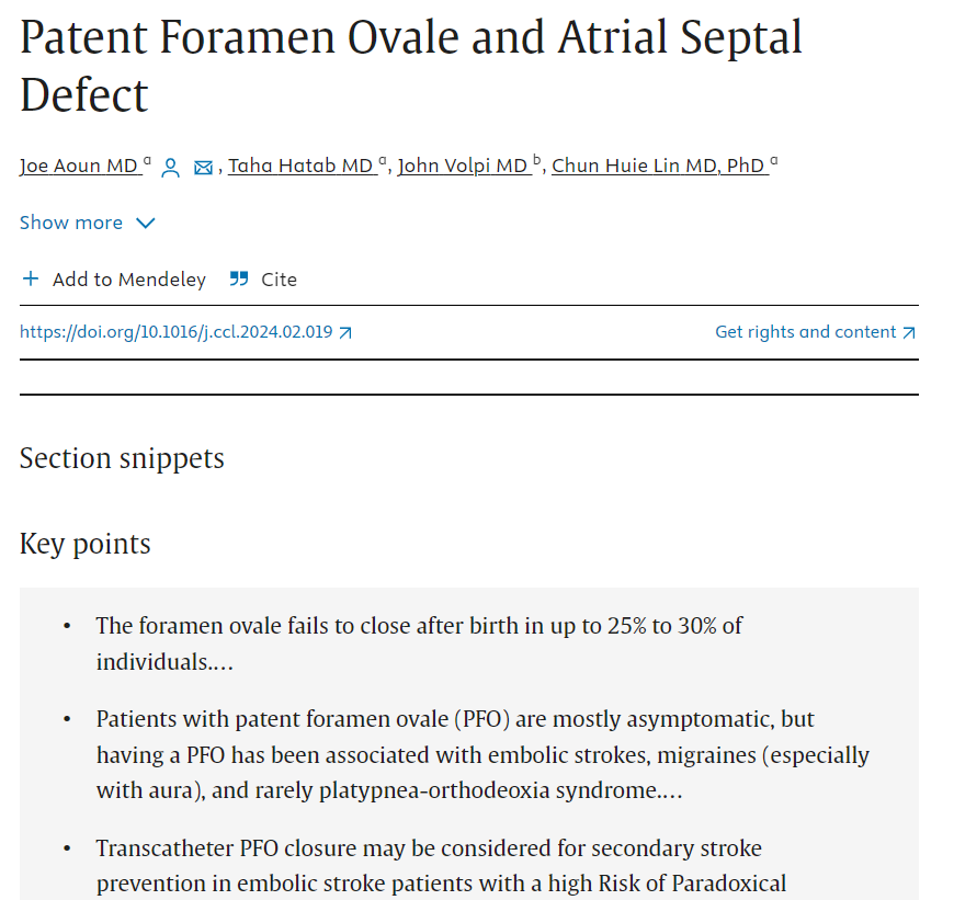 All you need to know about Patent Foramen Ovale and Atrial Septal Defects (from anatomy to percutaneous interventions)-@Cardio_Clinics. Thank you @DrAFrangieh for the invitation! doi.org/10.1016/j.ccl.… @HuieLin @RealJayVolpi @Taha_Hatab1 #CardioTwitter #Cardiology @HMethodistCV