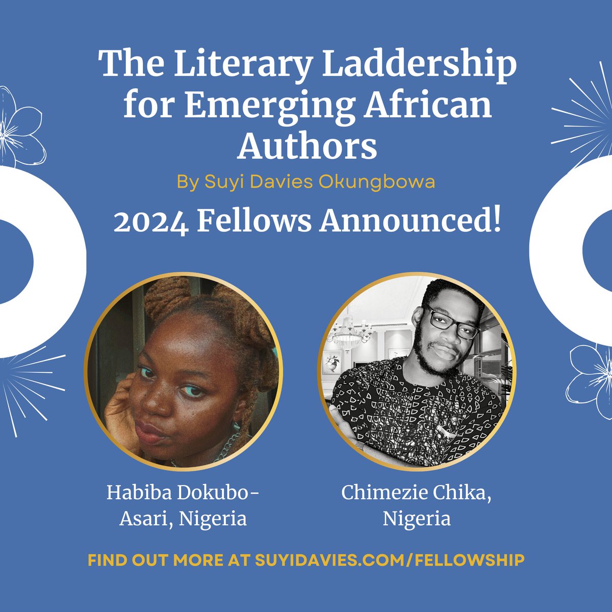 Some overwhelming news here! Happy to announce that I have been selected as a 2024 fellow of the @suyidavies' The Literary Laddership for Emerging African Authors. This opportunity will give me space to finish the first draft of my novel-in-progress. suyidavies.com/updates/2024-f…