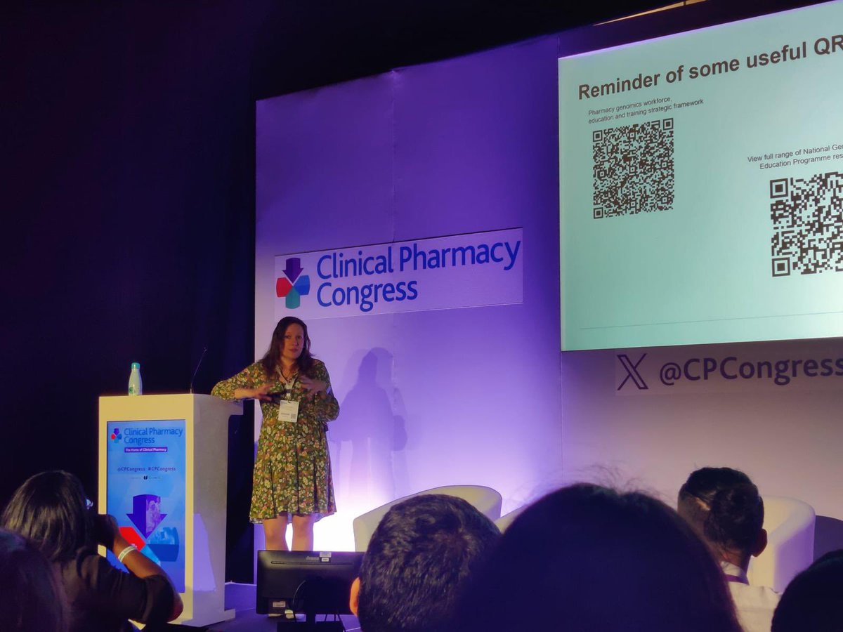 Another year, another #CPCongress genomics update! Thrilled to have a full theatre on a Saturday&amp;hope everyone is now as excited about pharmacy’s role in genomics as I am! Great to be able to “launch” the pharmacy genomics education, training&amp;workforce strategic framework💊🧬