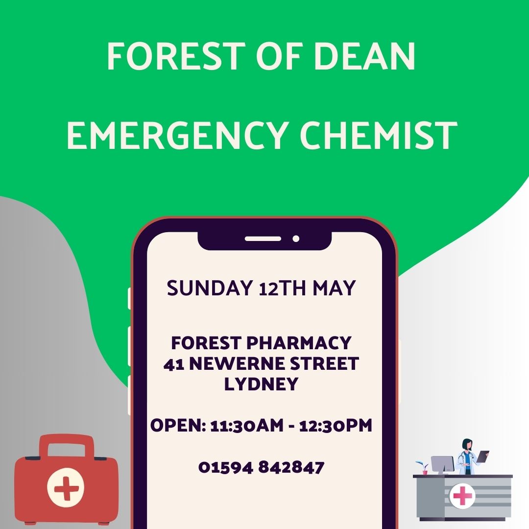 Sunday Emergency Chemist for the Forest of Dean

#forestofdean #local #radio #community #localradio #emergencychemist #emergency #chemist #pharmacy #sundayhours #sunday #openinghours
