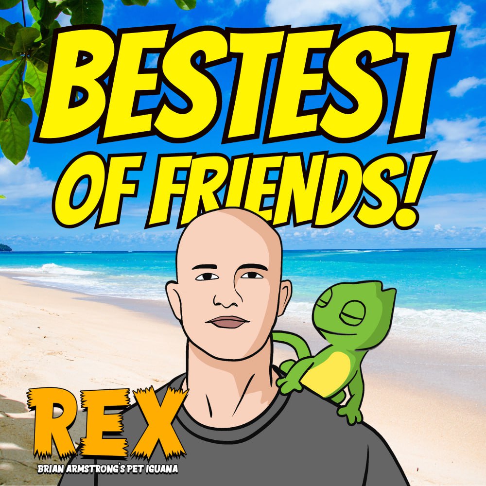 RexOnBase's tweet photo. @JakeGagain Brian armstrong looks good with his pet iguana , $Rex https://t.co/u8k93R63qn