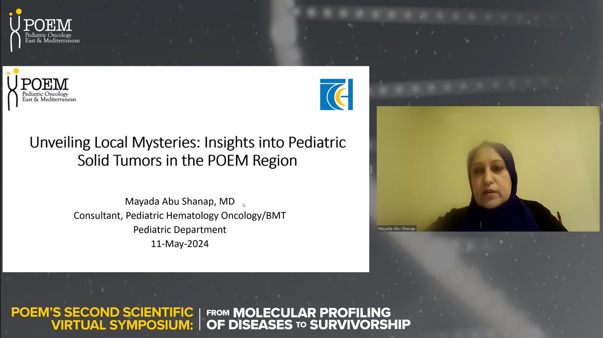 Kicking off Day 1 of #POEM second #Virtual  Symposium titled: 'From #Molecular #Profiling of Diseases to #Survivorship' with some very interesting talks and discussions!
@HPDC_AUB @rawadrihani 
#Genomics #pediatric #CancerResearch