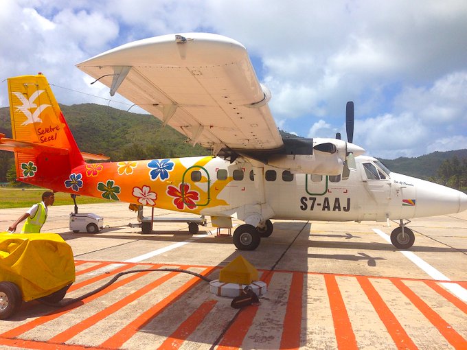 The most colorful airline in the world - Air Seychelles.