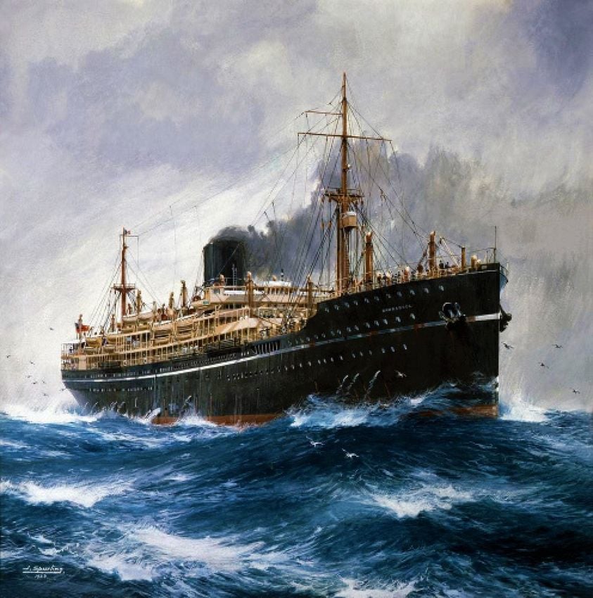 Jack Spurling 1870-1933 SS Barrabool in heavy seas