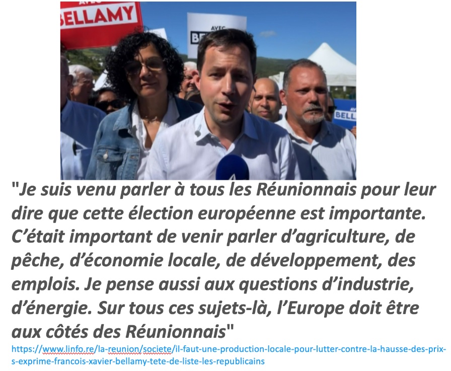 La Réunion :'Il faut une production locale pour lutter contre la hausse des prix' s’exprime François-Xavier Bellamy, @fxbellamy, tête de liste Les républicains, invité du JT 12h30.