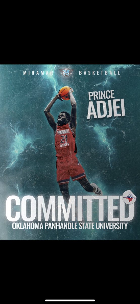 Congrats to Prince Adjei on his commitment to Oklahoma Panhandle State University. @prince03761253 @AGGIES_HC_Belt @OPSUBasketball @sgnlthelgthoops @FullTimeHoops1 #MiramarWay #MiramarFamily