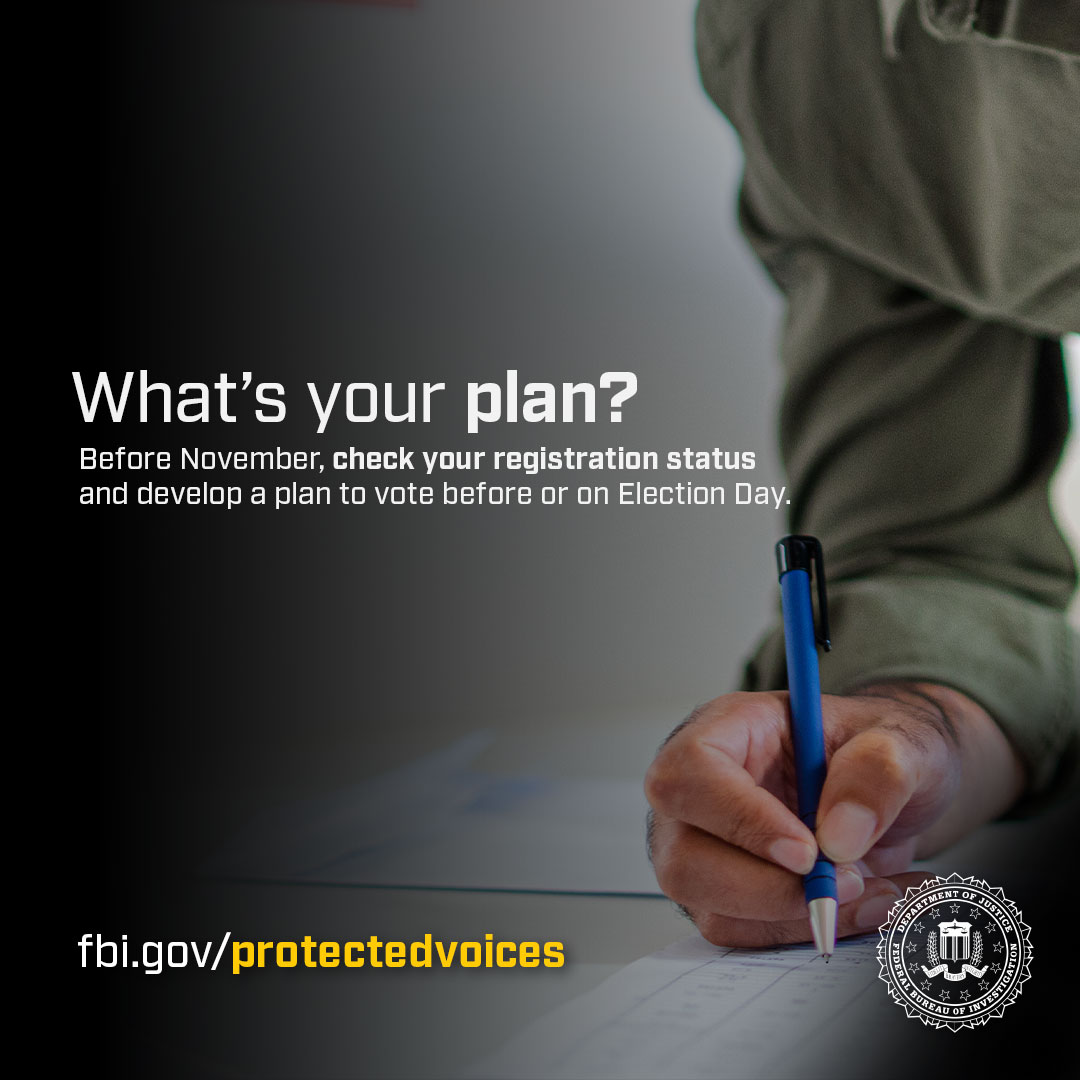 #DYK Preparations for a secure #election start months before Election Day. Learn how the #FBI works closely with LE partners to identify and stop any potential threats to free, fair elections at ow.ly/B0lz50RyuGZ