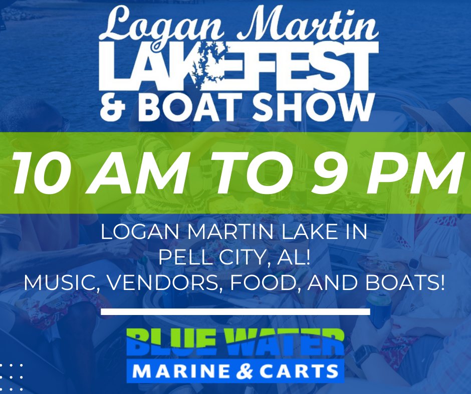 Ready for day 2 at the Logan Martin LakeFest and Boat Show! Come see us!

#AlabasterAL #PelhamAL #BirminghamAL #TuscaloosaAL #HuntsvilleAL #DecaturAL #OxfordAL #PellCityAL #HopeHullAL