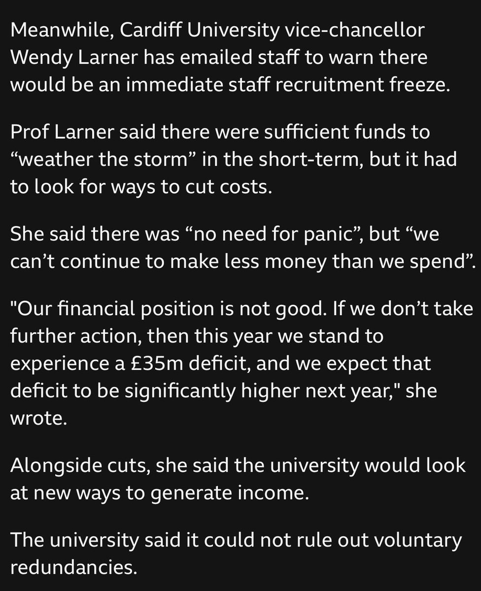 Professor Dylan Jones-Evans (@dylanjonesevans) on Twitter photo And now <a href="/cardiffuni/">Cardiff University</a> announce a £35m deficit for this financial year - what else needs to happen for <a href="/AddysgEducation/">Lynne & Vikki</a> to undertake an urgent review into universities in #Wales ? And now <a href="/cardiffuni/">Cardiff University</a> announce a £35m deficit for this financial year - what else needs to happen for <a href="/AddysgEducation/">Lynne & Vikki</a> to undertake an urgent review into universities in #Wales ?