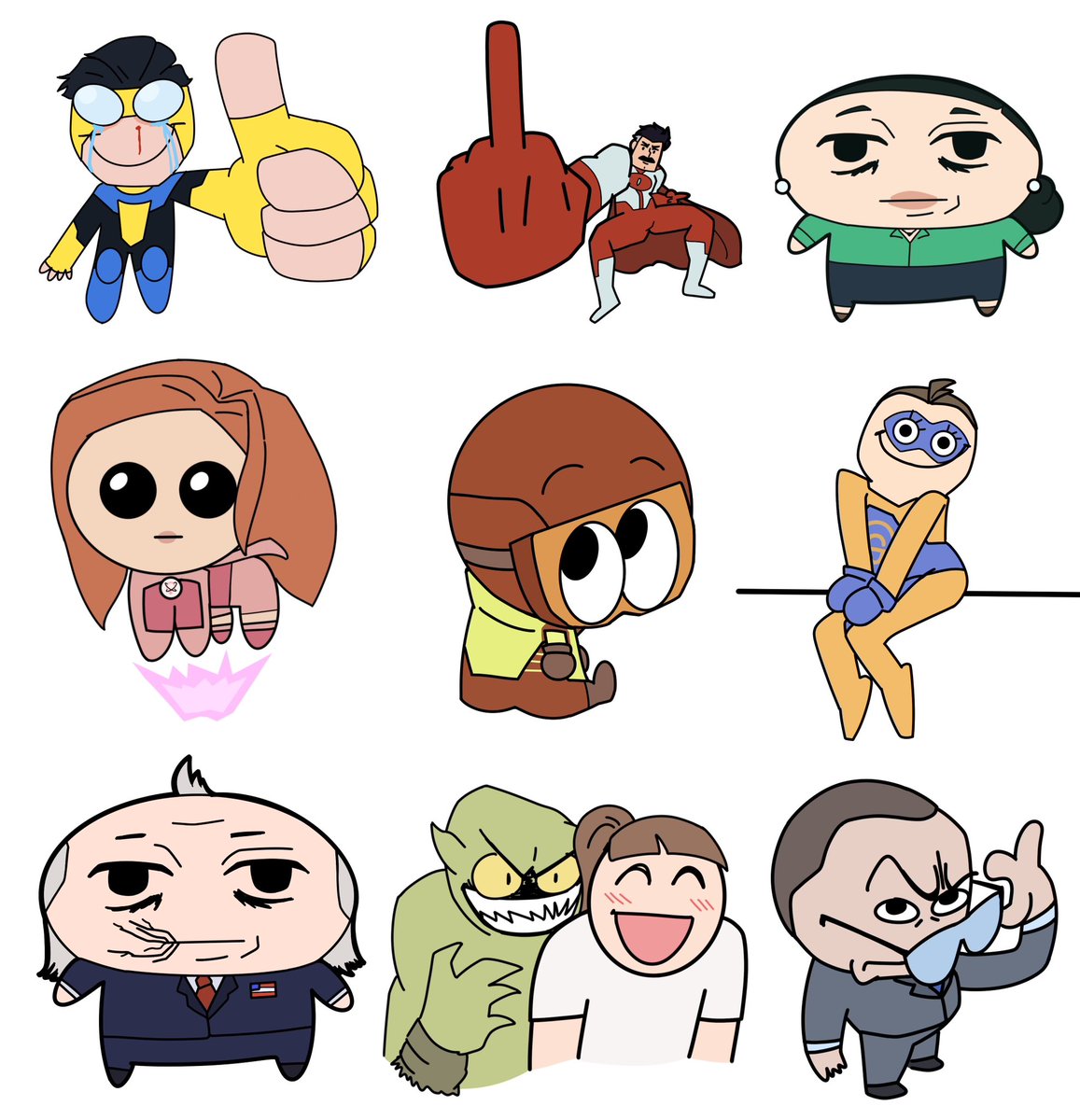 invincible characters as silly memes I did for fun