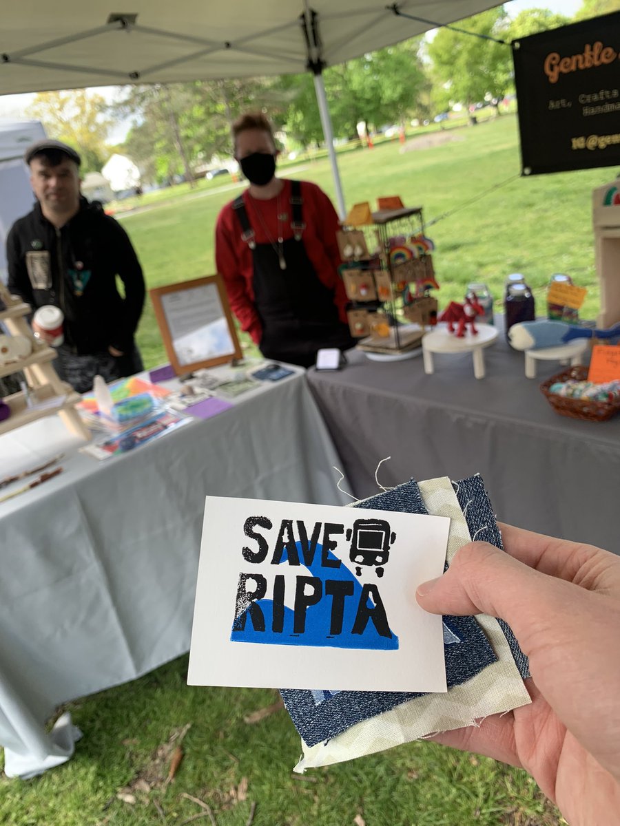 Only the coolest kids have one of these Save RIPTA patches! Get yourself one today at the Providence Artisan market 🤩 Thanks to Rae, an artist who relies on @RIPTA_RI and hopes for a brighter future for public transit in RI 🥰🚌