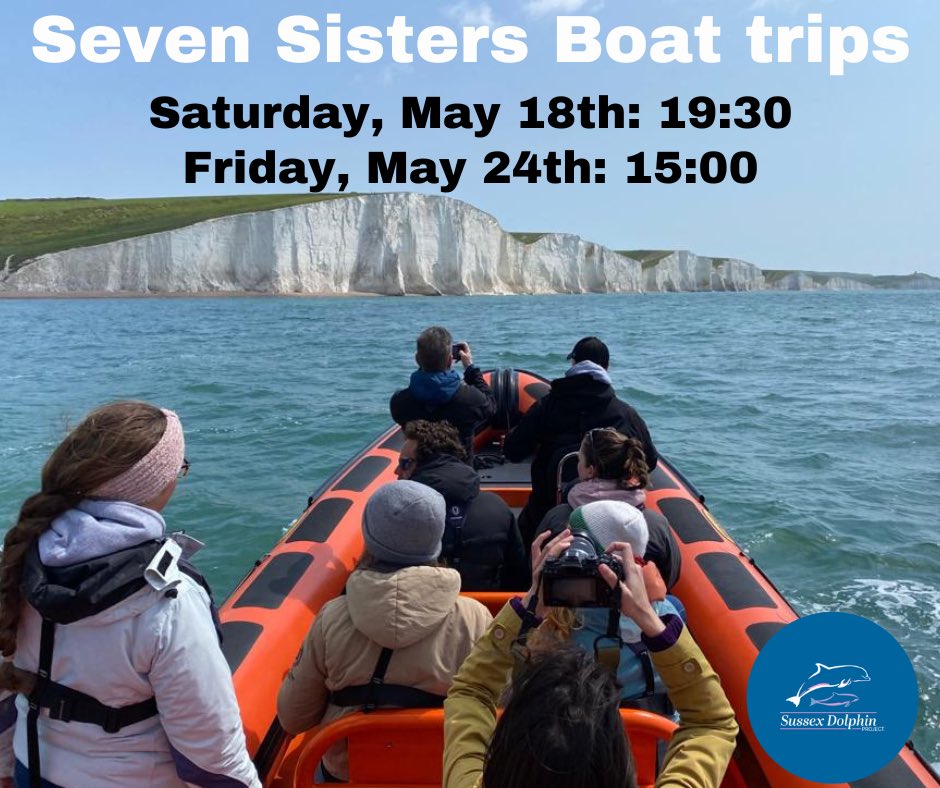 We have two #SevenSisters boat trips coming up on: 🚤🌊 Saturday, May 18th - 19:30 (leaving from Newhaven) 🚤🌊 Friday, May 24th - 15:00 (leaving from #Newhaven) You can book online here: sussexdolphinproject.org/seven-sisters/ #brighton #sussex #sussexdolphinproject