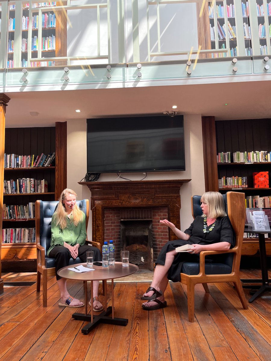 In a sun-filled Kevin Street Library for a fascinating event with film director Mia Mullarkey and author Estelle Birdy. #Ravelling @CultureDateD8 @artscouncil_ie @LilliputPress @BirdyBooky @MiaMullarkey