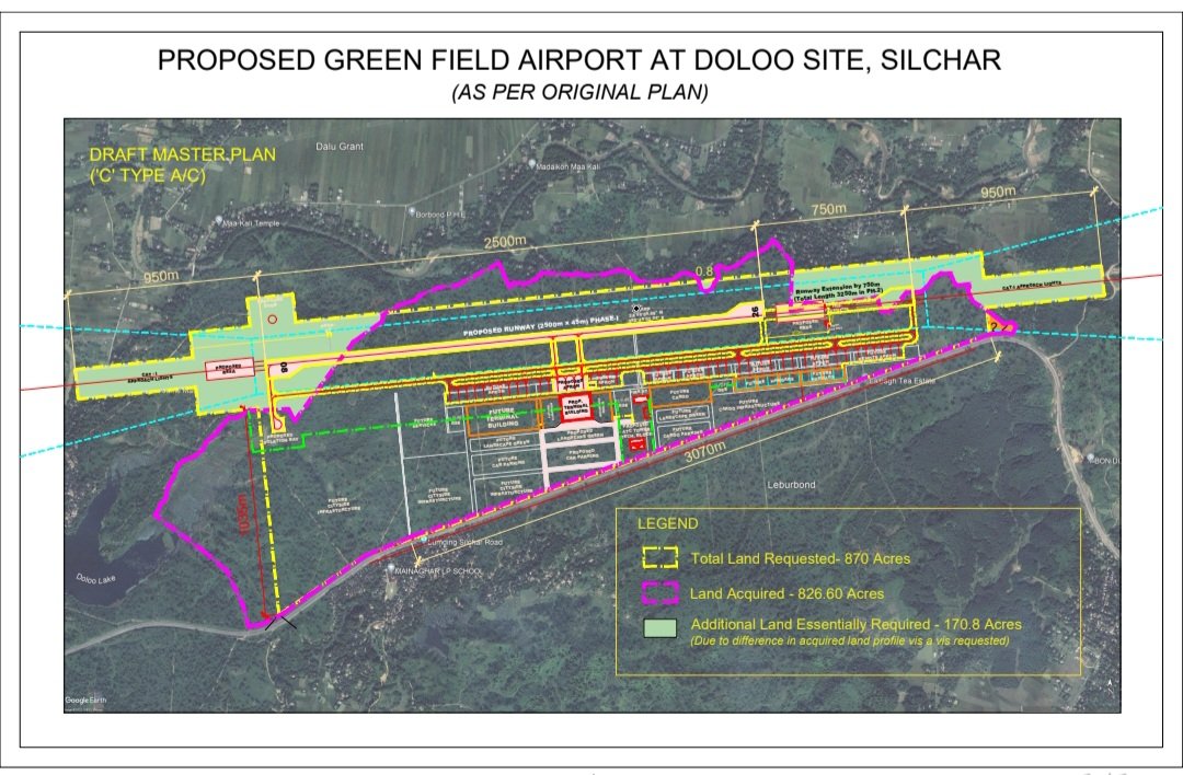ASSAM Airport authority of India applied for environment clearance for the Proposed Development of Greenfield Airport at Doloo, Silchar, Assam @cbdhage @haldilal @IndianTechGuide @marinebharat