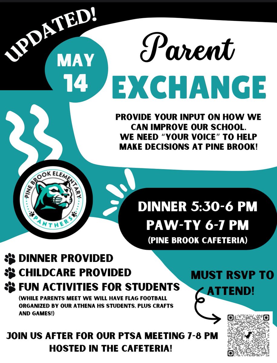 Pine Brook Families! Hope to see you at our Panther Paw-ty and Parent Exchange event on Tuesday! @GreeceCentral @GCSDsuper @andreageglia