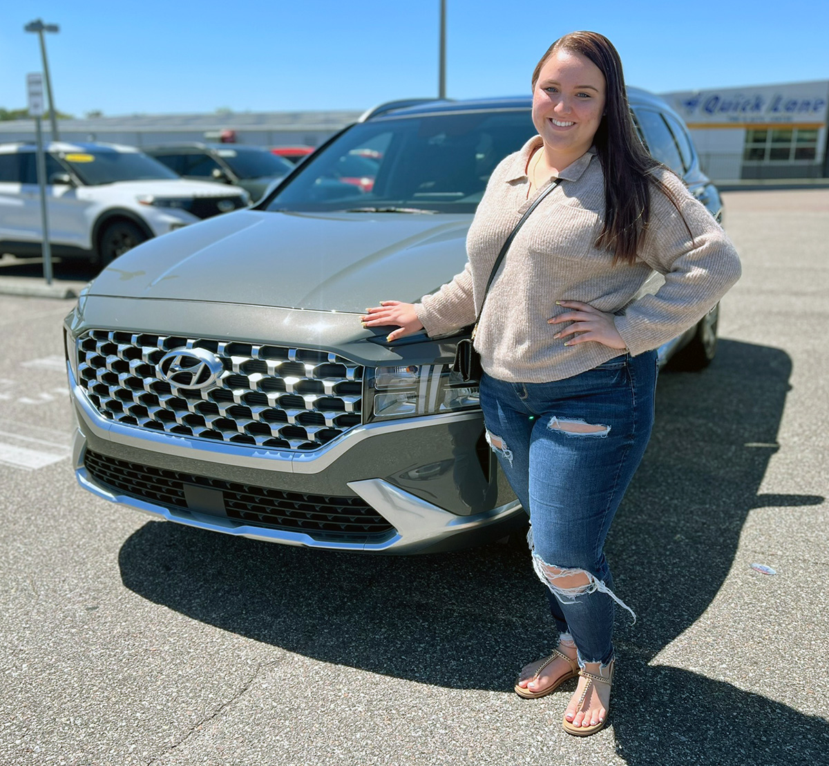 Always just what you're looking for with a #GreatSelection, #GreatDeals & #GreatService like Danelle Harbin got when she came to #LakelandAutomall looking for a #NewSUV & salesperson #AngeloMickens helped find the #HyundaiSantaFe - #VeryNice Danelle & #Enjoy - we're here for you!