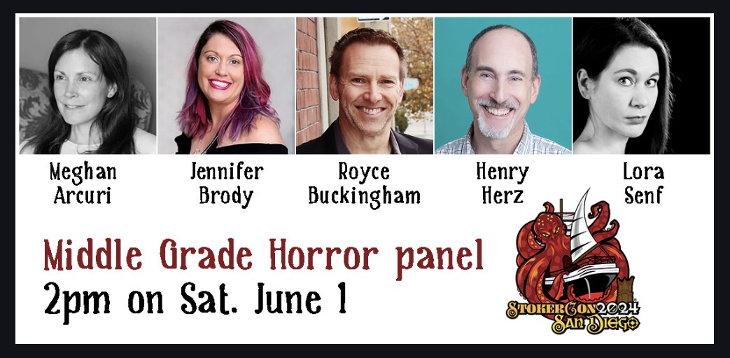 I'll be on one panel at @StokerCon this year. Join me and this amazing group as we discuss crafting middle grade horror. See you in three weeks!!