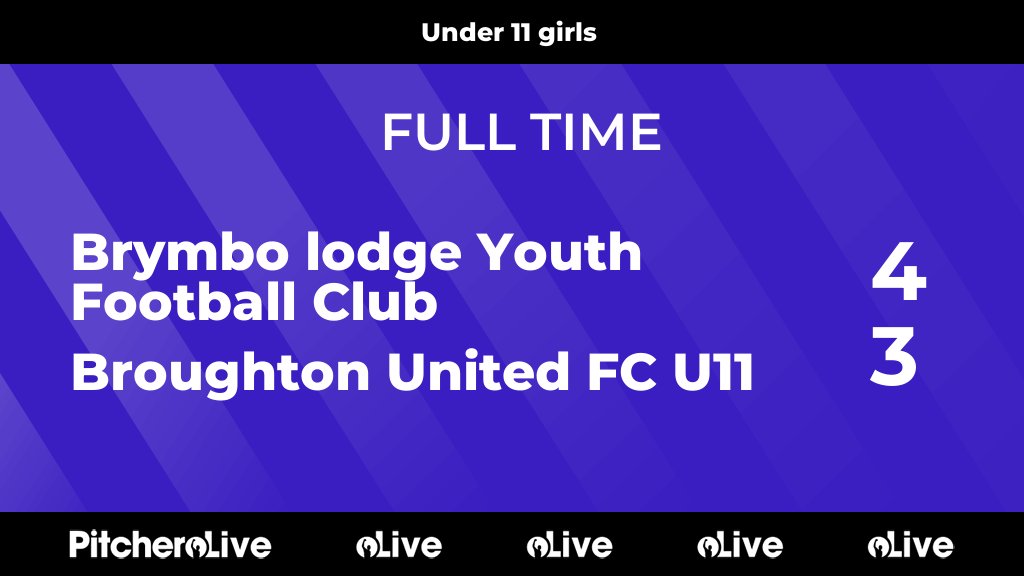 FULL TIME: Brymbo lodge Youth Football Club 4 - 3 Broughton United FC U11
#BRYBRO #Pitchero
brymbolodgeyouthfootballclub.co.uk/teams/274309/m…