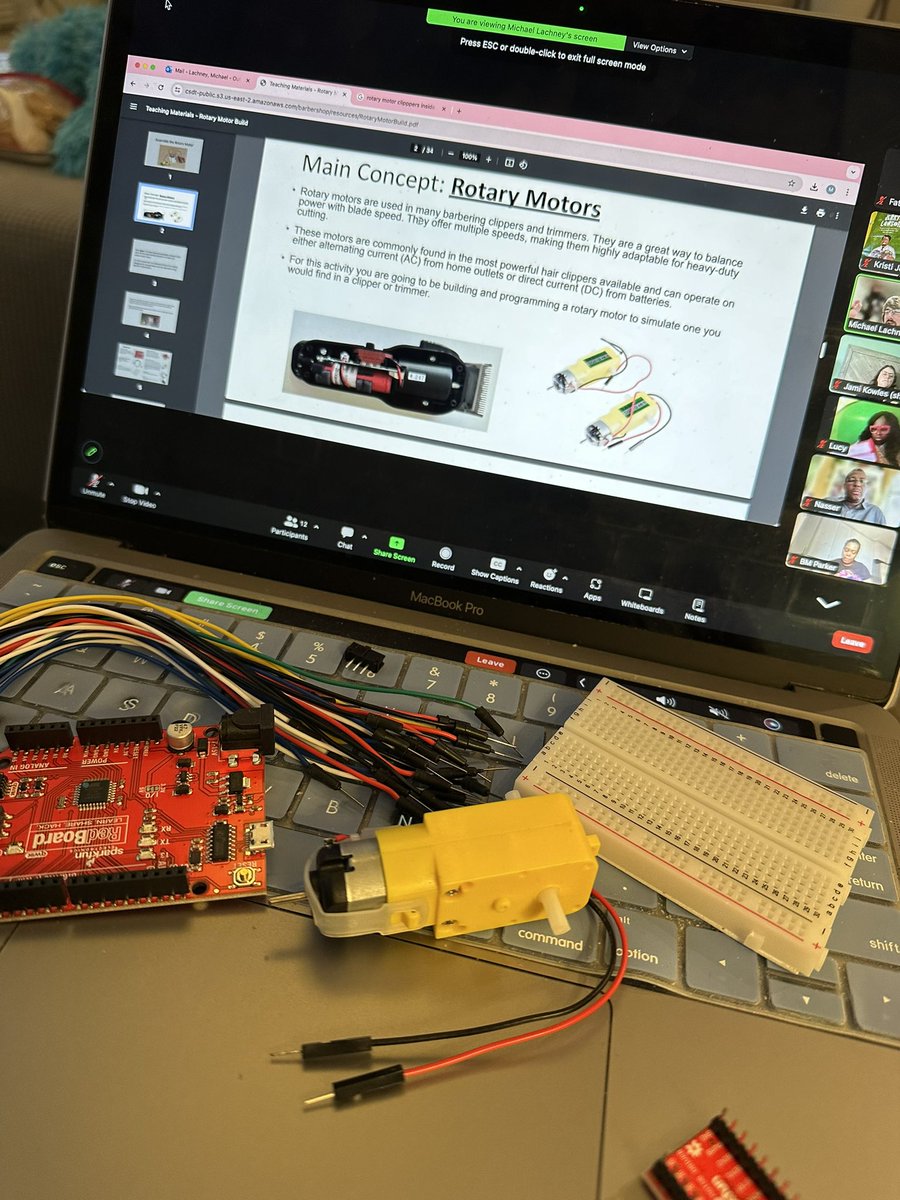 Just a little Saturday morning building a rotary motor today with @lachney_michael @CSforAllNYC  #barbershopcomputing