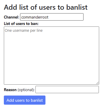I've updated my Twitch chat ban manager tool to now also allow moderators to do bans and unbans in channels they have moderator status twitch-tools.rootonline.de/chatban_manage…