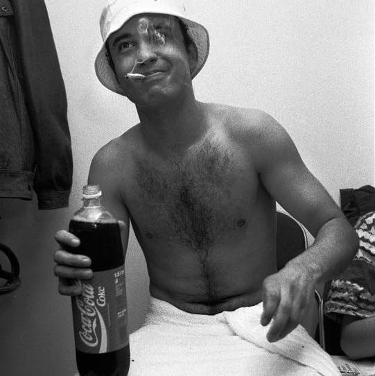 Reni from The Stone Roses backstage in 1989 in Blackpool