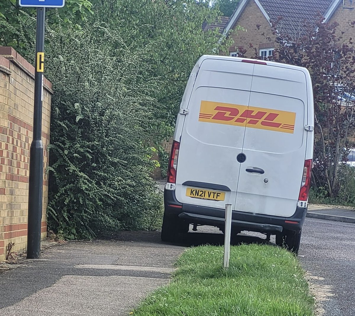 Amazing parking by one of your vans @DHLGlobal @dhlexpressuk been there since last night and completely blocking the footpath. Can you get this moved please as it’s causing issues in Crawley West Sussex