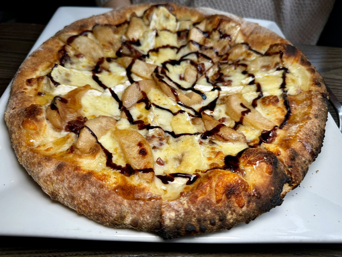 Also from last night, pear and Brie pizza with balsamic. What do you say to this?
