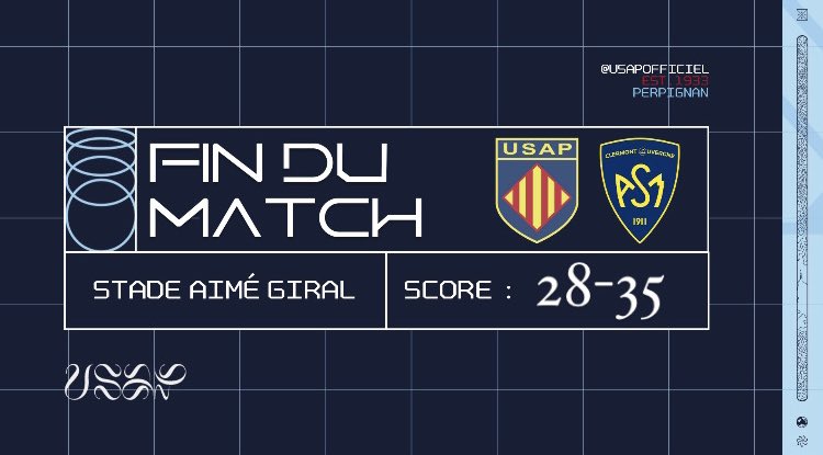 FIN DU MATCH 🔚 USAP - 28 🆚 35 - ASM #unepassiondesemotions