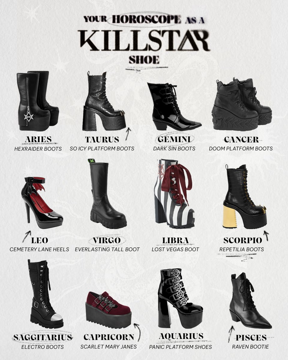 Which horoscope are you? Comment yours below 🌙
•
#KILLSTAR #GOTHICFASHION #ALTFASHION