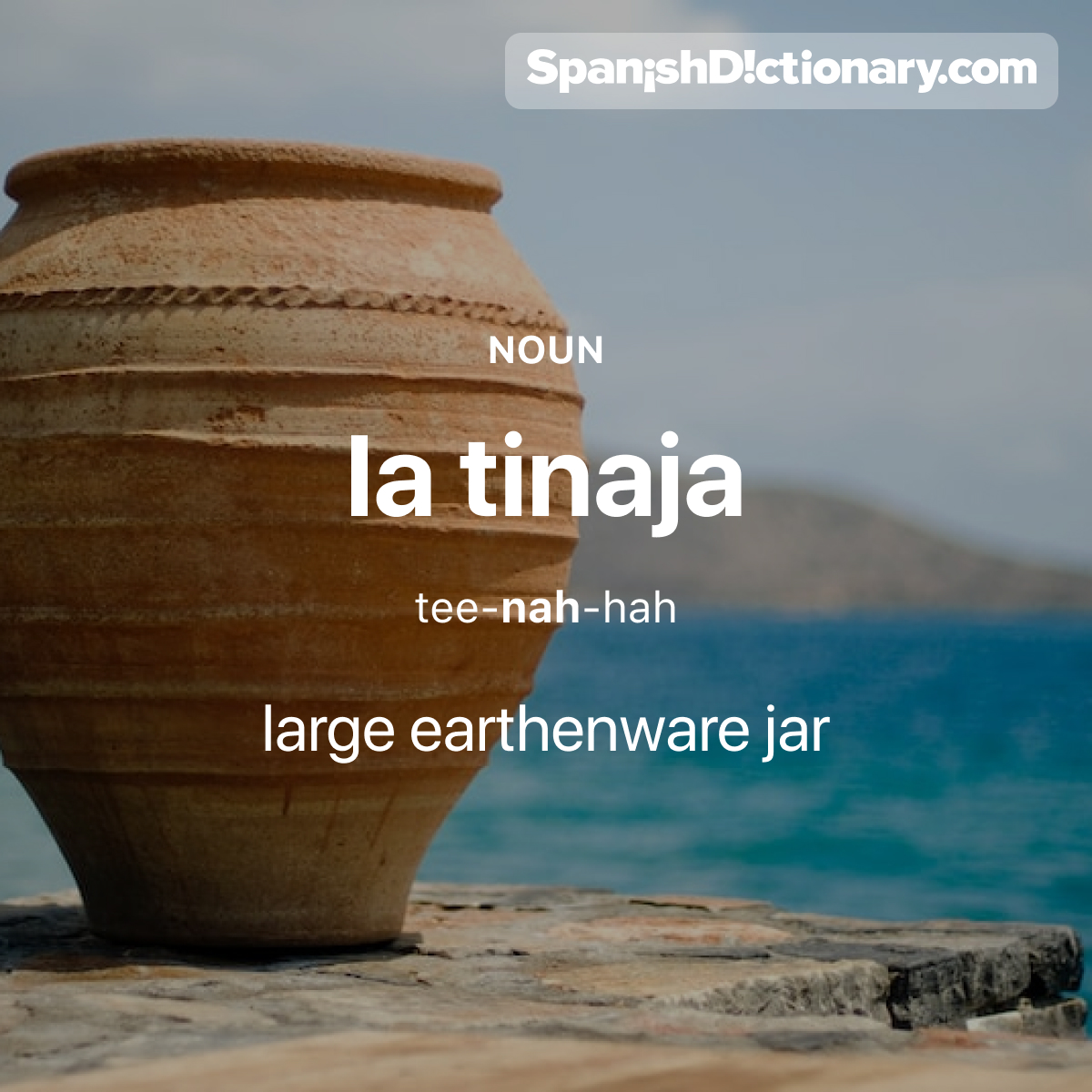 Today's #WordOfTheDay is 'tinaja.' ⚱️ For example: Los aldeanos guardan el aceite en tinajas.  - The villagers store the oil in large earthenware jars.
.
.
.
#EstudiaEspañol #StudySpanish #AprendeEspañol #LearnSpanish #Español #Spanish #LearningSpanish #PalabraDelDia #tinaja