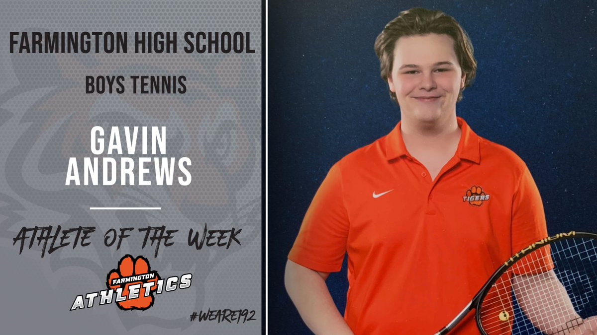 This Week's Student Spotlight, Gavin Andrews - Boys Tennis #WeAre192 #AthleteOfTheWeek @district192 @bergjaso @RyanMeyerFHS @FHS_Tigers_192