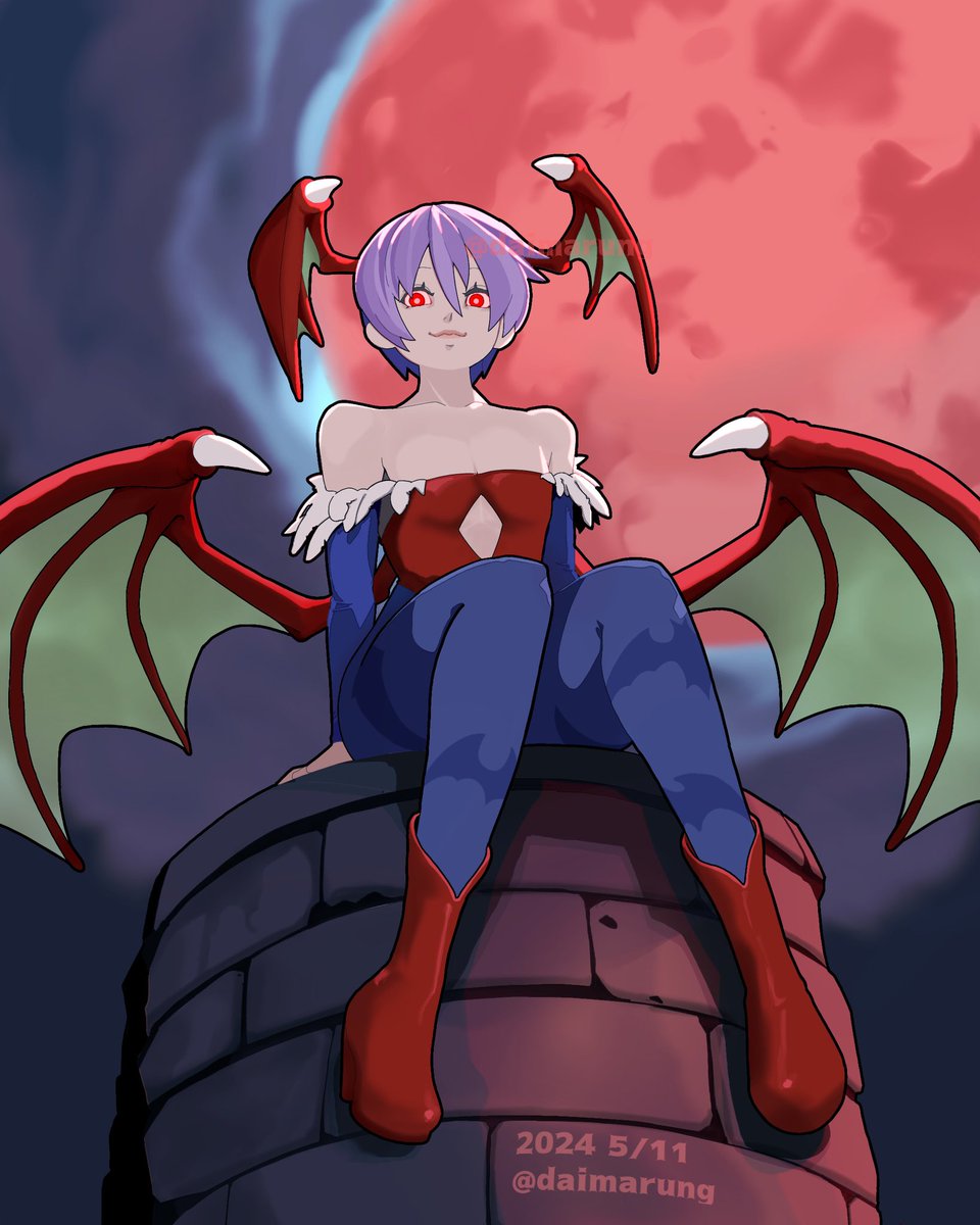 リリスを描いたよ🌕✨

#Darkstalkers #Lilith