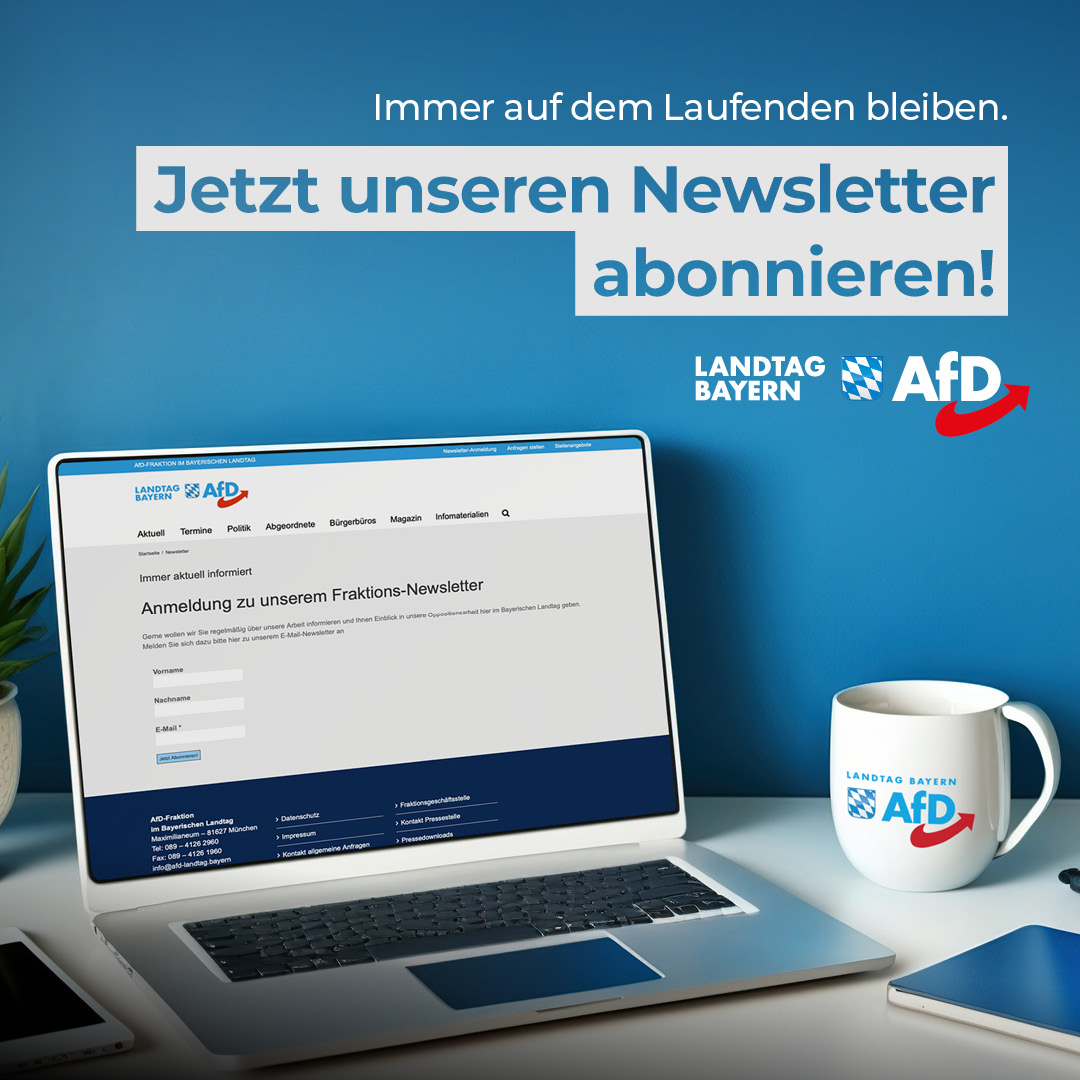 🗞 Bleiben Sie auf dem Laufenden. Gerne wollen wir Sie auch regelmäßig über unsere Arbeit informieren und Ihnen Einblick in unsere Oppositionsarbeit hier im Bayerischen Landtag geben. Melden Sie sich dazu bitte zu unserem E-Mail-Newsletter an. ✅ Jetzt den Fraktions-Newsletter…