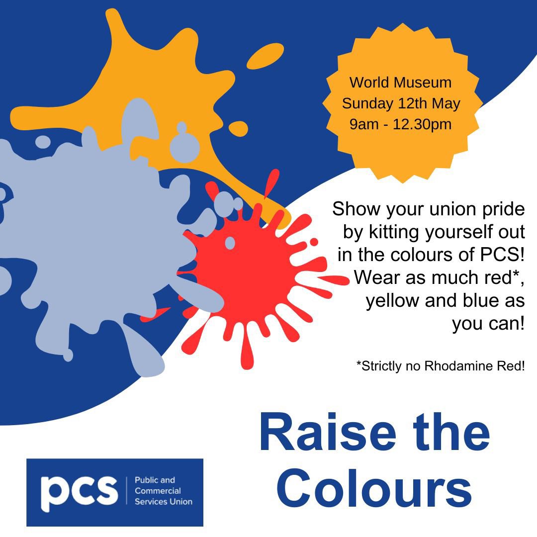 PCS Liverpool Museums (@pcsliverpoolmus) on Twitter photo We’ll be back outside <a href="/World_Museum/">World Museum 🌎</a> tomorrow from 9am till 12.30pm, calling on <a href="/NML_Muse/">National Museums Liverpool</a> to do what’s right and pay their staff the £1500 cost of living payment they deserve!
Please share widely and join us there!
#NMLPayUp #PCSonStrike We’ll be back outside <a href="/World_Museum/">World Museum 🌎</a> tomorrow from 9am till 12.30pm, calling on <a href="/NML_Muse/">National Museums Liverpool</a> to do what’s right and pay their staff the £1500 cost of living payment they deserve!
Please share widely and join us there!
#NMLPayUp #PCSonStrike