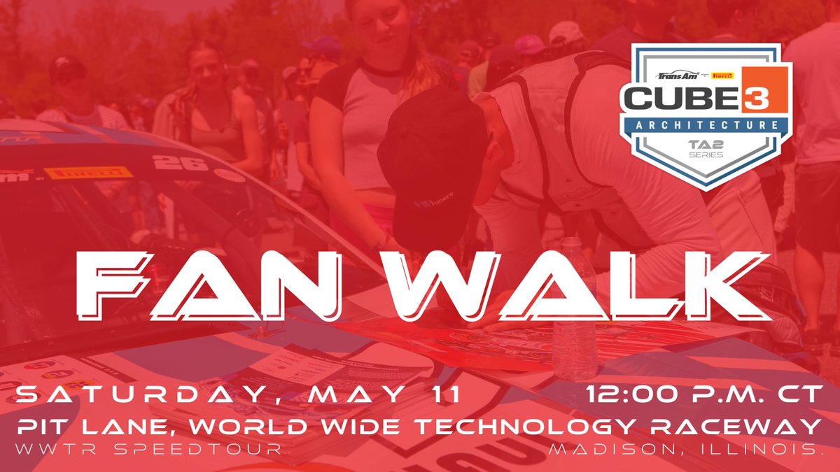 Are you here at @WWTRaceway and want to meet the stars of the @cube3studio Architecture TA2 Series? Stop by our Fan Walk on the grid at 12:00 PM CT!