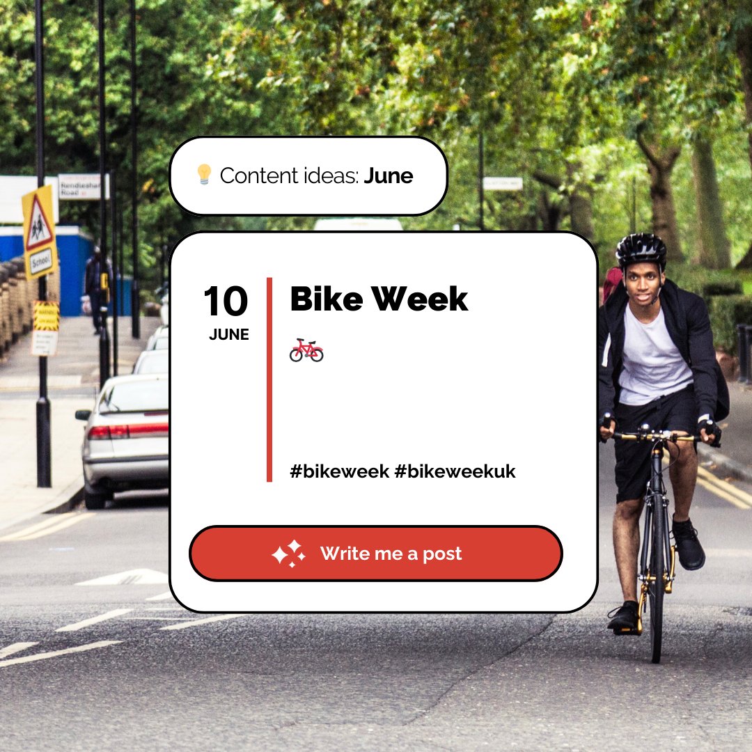 Ding ding! Did you know that 10th June heralds the start of #BikeWeek in the UK? Get yourself sitting pretty with these post ideas 🚲🚴‍♀️ 1️⃣ Share some exclusive discounts 2️⃣ Remind customers to get their bikes ready 3️⃣ Host a flash sale More here: maybetech.com/blog/nearly-10…