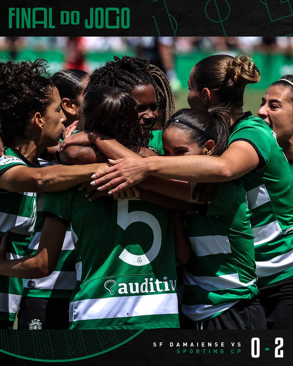 #FutFemSCP | ⏹ Lutámos até ao fim 💪 Obrigado pelo apoio ao longo da época, Sportinguistas 💚️ ⚽ Fátima Dutra e Joana Martins #SFDSCP // 0-2