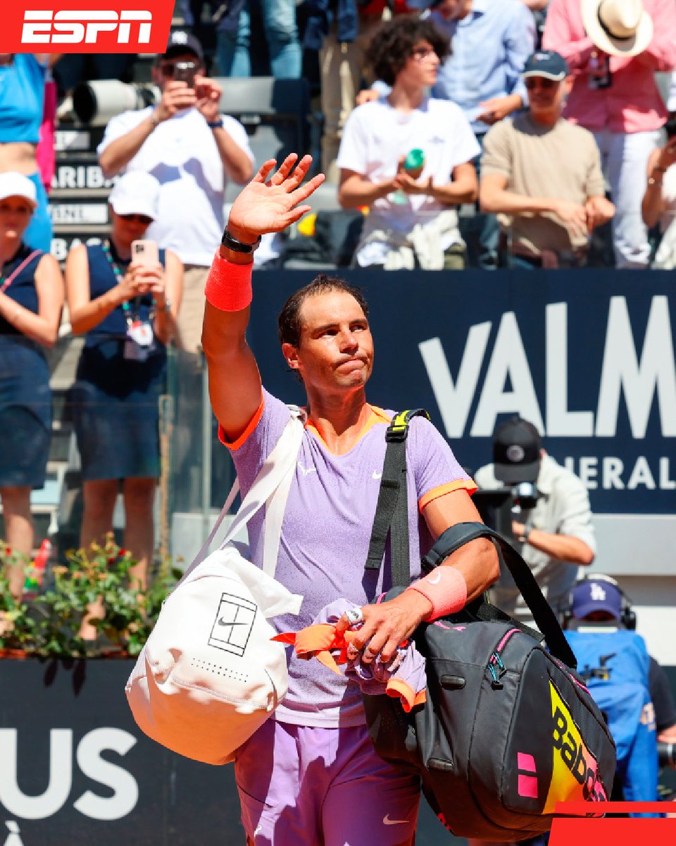 Rafael Nadal jugó su último partido en Roma... 😢 No pudo ante Hurkacz y se despide del torneo donde ganó en DIEZ ocasiones a lo largo de su carrera 👋🎾 spr.ly/6019j0ff3