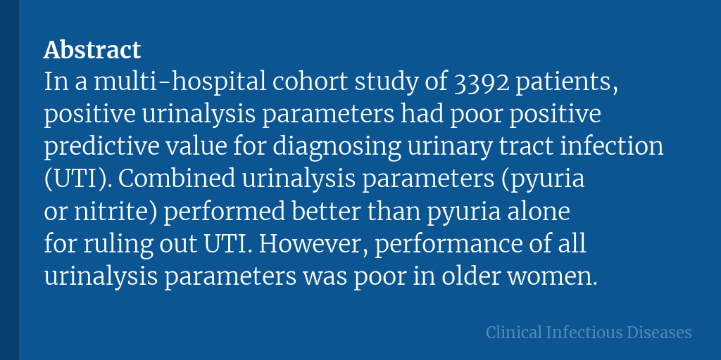 Performance of Urinalysis Parameters in Predicting Urinary Tract Infection: Does One Size Fit all? ✅ Just Accepted 🔗 bit.ly/3wsbMMK