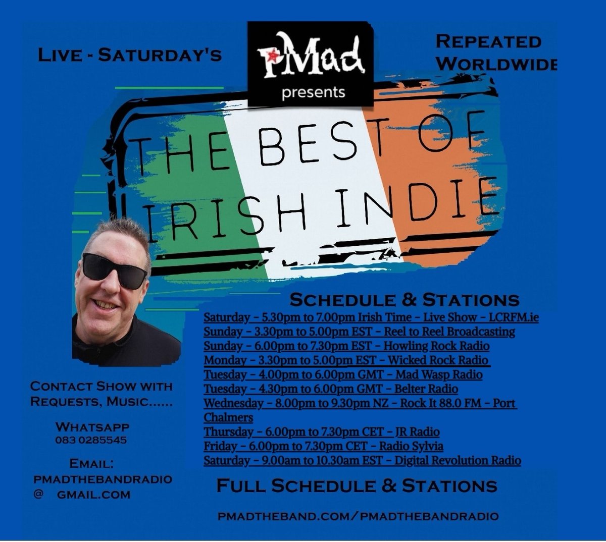 LIVE NOW #TheBestofIrishIndie #RadioShow on Saturday & every Saturday with @pmadtheband on lcrfm.ie Show thread moved to Insta, FB has gone mad!! Check out full schedule of shows here: pmadtheband.com/pmadthebandrad…