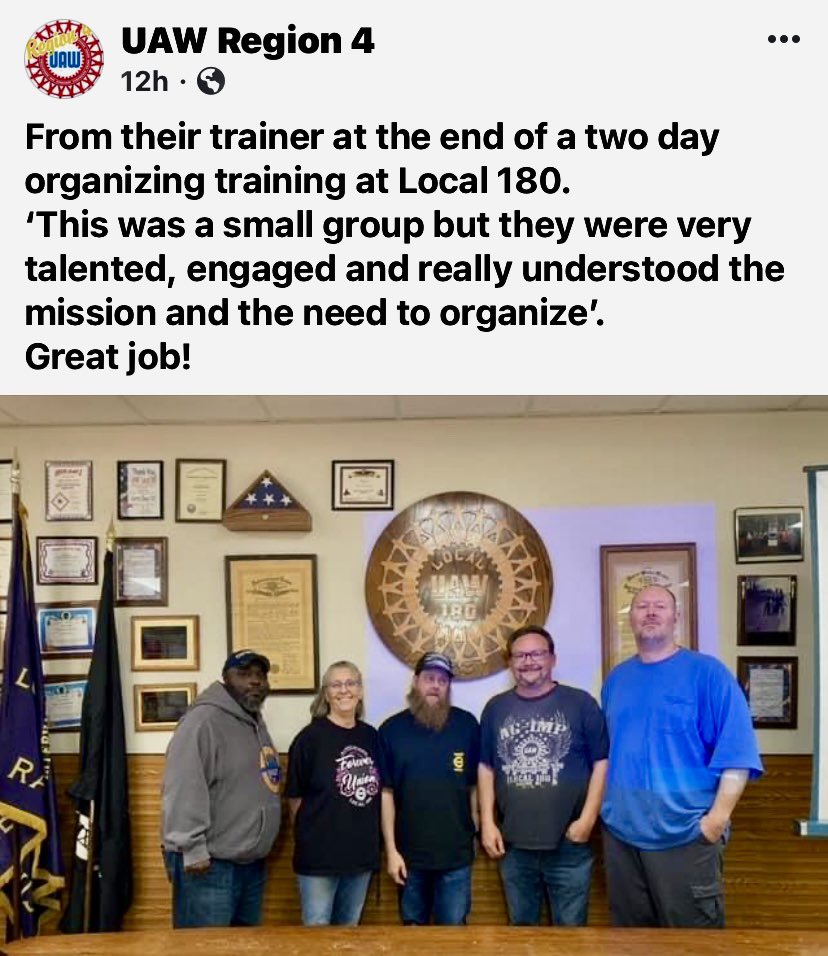 @UAW Locals across the nation are forming Organizing Committees and engaging in Organizing Training to teach other workers how to form their Union. #StandUpUAW