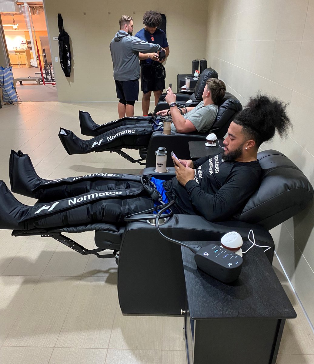 The Normatec recovery systems use dynamic air compression to promote blood flow, remove metabolic waste and decrease pain after a workout. It's a great tool to layer into training, especially if you're preparing for a race. Get started: bit.ly/3UKKb2X #SanfordSports