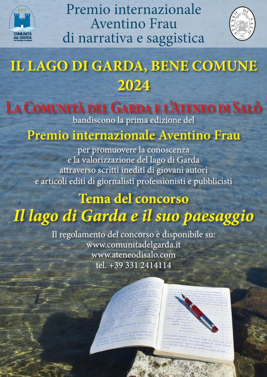 🟦 Scadenza 31/05/2024 
Premio internazionale Aventino Frau di narrativa e saggistica: concorso letterario per racconti e articoli (opere edite e inedite) con premi in pubblicazione 📚 
▶️ concorsi-letterari.it/concorso-lette… 
#concorsiletterari #premioletterario #narrativa