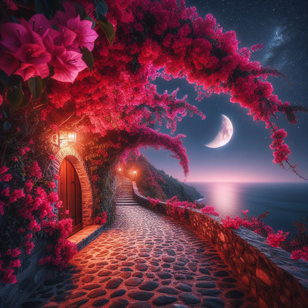 #stonepath
#pinkflowers
#nighttime
#moonlight
#fairytalegarden
#romanticgarden
#gardenpath
#housegoals
#exteriordecor
#gardenlovers
#springvibes